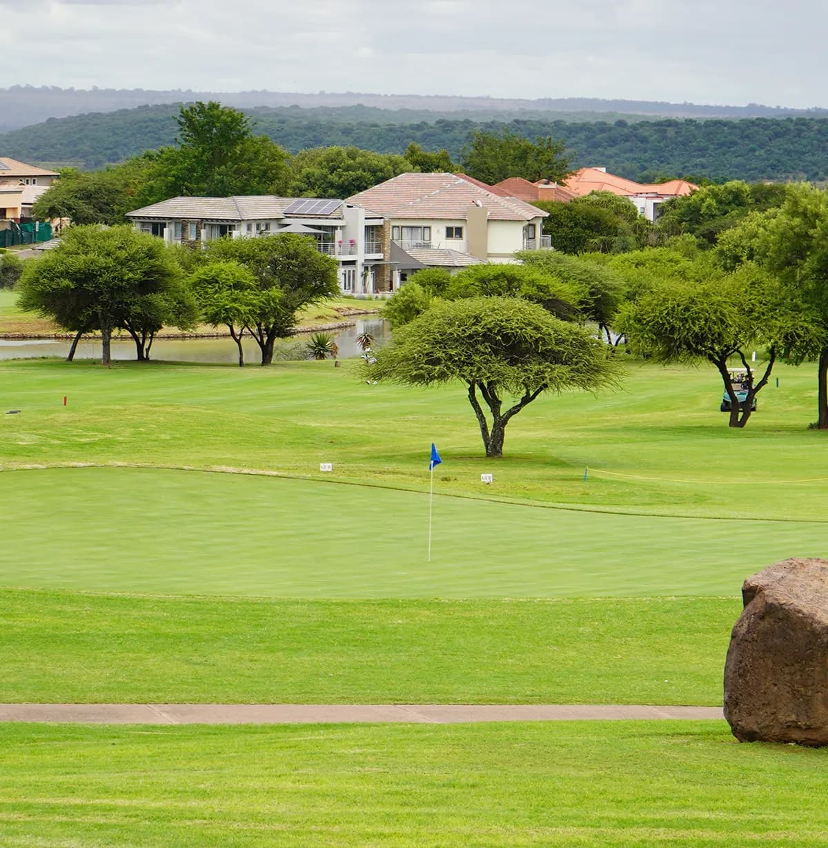 Estate homes beside the Pebble Rock golf course